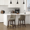 Lucia Modern Chenille Wood Counter Stool in Taupe - Set of 2 | Tabouret de comptoir moderne Lucia en bois et chenille taupe - Lot de 2