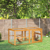 Pawhut 55" Wooden Chicken Coop Extension, Chicken Cage Outdoor With Roosting Bars, Combinable Design Chicken Run Hen House, Orange