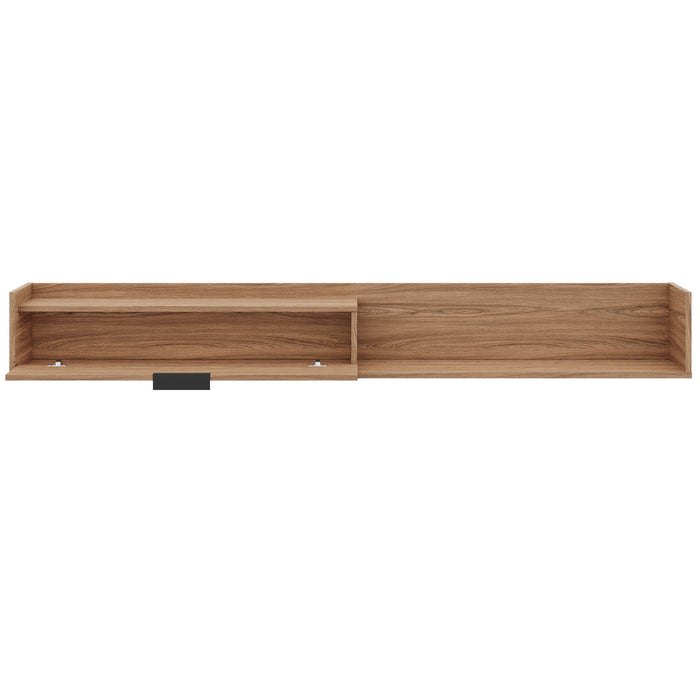 Nordika Slim 72\" Wall-Mounted TV Stand with Storage Cabinet - Light Walnut
