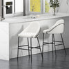 Gracie Modern Metal Upholstered Barstool in White and Black - Set of 2 | Tabouret de bar moderne en metal et tissu Gracie, blanc et noir - Lot de 2