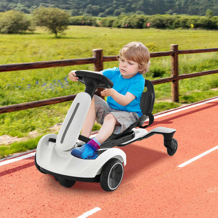 Costway 6v Kids Ride On Drift Car Electric Drifting Go Kart For Kids With 360° Spin White