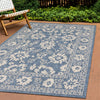 Cabana Blue White Elegant Border Outdoor Rug, 5'3" x 7'7" Outdoor Area Rug | Tapis d'exterieur Cabana bleu et blanc a bordure elegante, 5'3" x 7'7"
