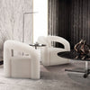 Darian Modern Boucle Lounge Chair in White - Set of 2 | Fauteuil lounge Darian moderne en boucle blanc - Lot de 2