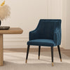 Eda Modern Wood Armchair in Midnight Blue Dining Chair | Fauteuil moderne Eda en bois avec accoudoirs, bleu minuit