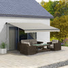 Outsunny 13' X 10' Patio Retractable Awning Sunshade Shelter, Light Grey|Outsunny 13' X 10' Auvent Retractable, Abri Pare-soleil, Gris Clair