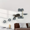 Pawhut 4pcs Cat Wall Shelf With Scratching Posts, Hammock, Setps, Platforms, Cat Shelves For Relaxin|Pawhut Lot De 4 Etageres Murales Pour Chat Avec Griffoirs, Hamac, Marches, Plateformes, Mobilier Mur