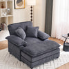 Liam 46.9" Modern indoor corduroy sofa with 2 soft cushions ,Grey Sofa  | Liam Canape d'interieur moderne en velours cotele 46,9" avec 2 coussins moelleux, Gris