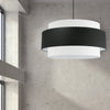 Dainolite Priya 4 Light Chandelier Large Matte Black Black/White Shade Lamp|Grand lustre Priya de Dainolite avec abat-jour noir et blanc, fini noir mat et 4 ampoules