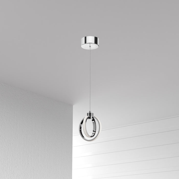 Dainolite Parson LED Pendant 14w Polished Chrome Finish White Silicone Diffuser Lamp