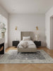 Promenade Mid-Century Modern Upholstered Velvet Twin Bed in Rustic Taupe | Lit jumeau Promenade de style mi-siecle moderne en velours capitonne, finition taupe rustique
