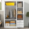 Lydia 47.2" 2-doors Wooden Wardrobe Storage With Shelves And 3 Drawers - White | Armoire De Rangement Lydia En Bois De 47,2" Avec 2 Portes, Etageres Et 3 Tiroirs - Blanche
