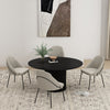 Gracie Modern Vegan Leather Metal Dining Chair in Stone Gray and Black - Set of 4 | Chaise de salle a manger moderne Gracie en cuir vegetalien et metal, gris pierre et noir - Lot de 4