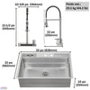 MultiSINK 33 in. Dual Mounted 3-Level Workstation Kitchen Sink, Faucet, Glass Rinser,Stainless Steel - E-XP31 Laundry Combo | Evier poste de travail MultiSINK 33 po, double pose, 3 niveaux, robinet, rince-verre, inox-E-XP31