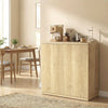 HOMCOM Sideboard Buffet Cabinet, Kitchen Cabinet with Soft-Close Door, Oak