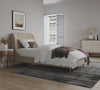 Heather Mid-Century Modern Velvet Upholstered Twin Bed in Gold and Tan | Lit jumeau Heather style milieu du siecle moderne, tapisse de velours, or et beige