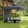 Outsunny 8x8 Adjustable Pop Up Canopy Tent W/ 1 Sidewall, Dark Grey