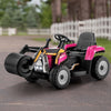 Costway Kids Ride On Road Roller 12v Electric Tractor Remote W/ Music & Led Light Pink