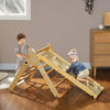 Qaba Pikler Triangle Set, Climbing Toys For Toddlers With Ramp, 3 In 1 Climbing Toys Indoor Baby Jun|Qaba Ensemble Triangulaire, Jouets D'escalade Pour Tout-petits Avec Rampe, Jouets D'escalade 2 En 1,