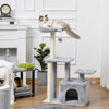 Pawhut Cat Tree For Indoor Cats, Multi-level Cat Condo With Sisal Scratching Post, Perch, Hanging Ba|Pawhut Arbre A Chat D'interieur, Condo A Plusieurs Niveaux Avec Griffoir En Sisal, Perchoir, Boule A