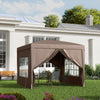 Outsunny 10'x10' Outdoor Pop Up Party Tent With Carrying Bag Coffee