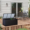 Outsunny 75 Gallon Wicker Outdoor Storage Box, Deck Box With Gas Strut
