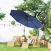 Outsunny 10' X 8' Round Market Umbrella, Patio Umbrella, Blue