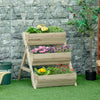 Outsunny 3 Tier Raised Garden Bed, Vertical Wooden Elevated Planter Box Kit For Flowers, Vegetables,|Outsunny Lit De Jardin Sureleve A 3 Niveaux, Boite De Jardiniere Surelevee En Bois Vertical Pour Fle