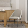 Gracie Modern Metal Vegan Leather Dining Chair in Stone Gray and Black | Chaise de salle a manger moderne Gracie en metal et cuir vegetalien, gris pierre et noir