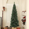 HOMCOM 6ft Artificial Pencil Christmas Tree w/ 618 Branches and Metal Base