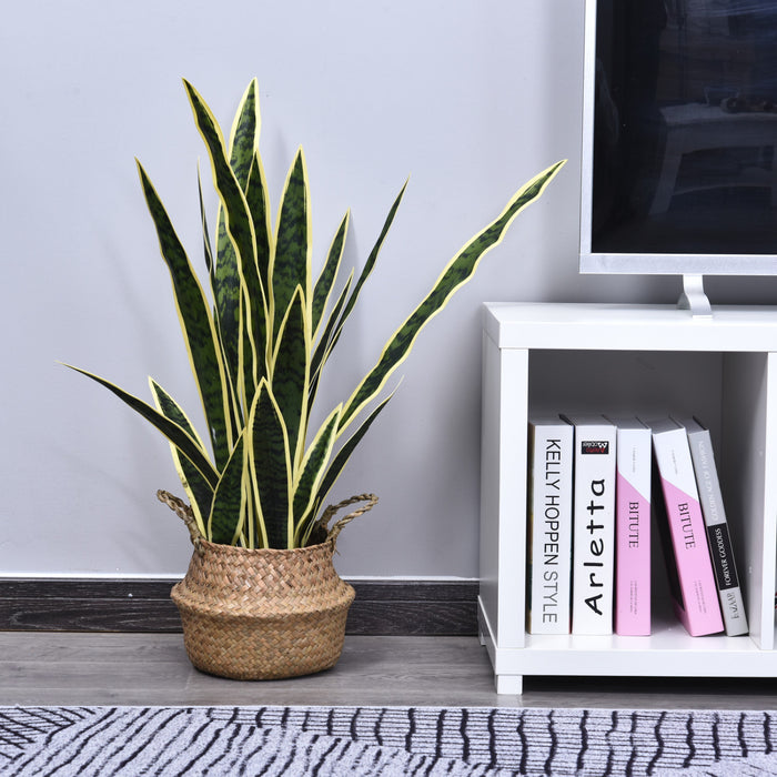 Outsunny 30\" Artificial Snake Plant, Artificial Tree with 21 Leaves in Pot