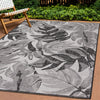 Jackson Grey White Botanical Leaves Rug, 7'10" x 10'6" Outdoor Area Rug | Tapis Jackson a feuilles botaniques gris et blanc, 7'10" x 10'6"