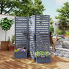 Outsunny Outdoor Privacy Screen With 4 Raised Beds And Drainage Holes