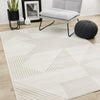 Hudson Modern Geometric Cream Beige Area Rug - 5'3" x 7'7"|Carpette Hudson crème et beige à motif géométrique moderne - 5 pi 3 po x 7 pi 7 po