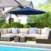 Outsunny 10' Deluxe Patio Umbrella, Outdoor Market Parasol, Navy Blue