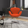 Raspberry Modern Upholstered Swivel Lounge Chair in Orange - Set of 2 Accent Chair | Fauteuil lounge pivotant moderne Raspberry en tissu orange - Lot de 2