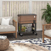 Outsunny Patio Cooler Cart, 60qt Outdoor Cooler with Locking Wheels, Brown