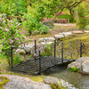 Outsunny 6ft Garden Bridge With Safety Rails Decorative Pond Bridge, Black|Outsunny Pont De Jardin De 6 Pi, Pont Decoratif Pour Bassin, Noir