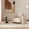 Sylvia Modern Glam Tweed Lounge Chair in Gold Dust | Fauteuil lounge en tweed moderne glamour Sylvia, finition Poussiere d’Or
