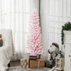 Homcom Snow Flocked Pencil Christmas Tree Slim Artificial Christmas Tree|Homcom Arbre De Noel Artificiel Fin Floque De Neige Artificielle 5pi