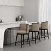 Evalyn Modern Wood Upholstered Counter Stool in Natural - Set of 3 | Tabouret de comptoir moderne en bois et tissu Evalyn, naturel - Lot de 3