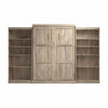 Bestar Pur Queen Murphy Bed with Two Shelving Units 136-Inch Wall Bed - Rustic Brown|Grand lit escamotable mural Pur de Bestar de 136 po avec 2 meubles à tablettes - brun rustique