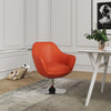 Caisson Modern Upholstered Swivel Lounge Chair in Orange - Set of 2 | Fauteuil lounge pivotant moderne Caisson en tissu orange - Lot de 2