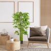 HOMCOM 5.3ft Artificial Tree Bamboo for Indoor Home Decor, Green