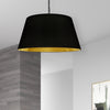Dainolite Brynn 1 Light Pendant Large Black Finish Black/Gold Shade Lamp|Grand luminaire suspendu Brynn de Dainolite avec abat-jour noir et doré, fini noir et 1 ampoule