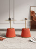 Anderson Modern Metal Top Upholstered End Table in Orange - Set of 2 | Table d’appoint moderne Anderson avec plateau en metal et revetement en tissu orange – Lot de 2