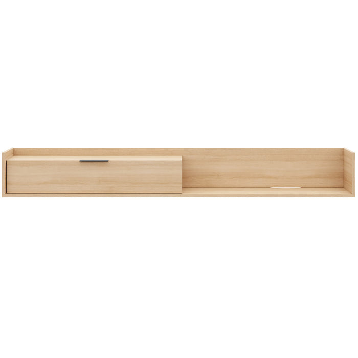 Nordika Slim 72\" Wall-Mounted TV Stand with Storage Cabinet - Natural Blonde Oak