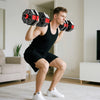 Soozier 6-in-1 Adjustable Dumbbell Set, 44lbs Free Weights Set, Red