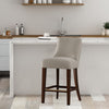 Beever Modern Wood Chenille Counter Stool in Taupe | Tabouret de comptoir moderne en bois et chenille Beever, coloris taupe