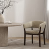 Blake Modern Wood Faux Mohair Armchair in Natural | Fauteuil Blake moderne en bois avec imitation mohair, coloris naturel
