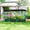 Outsunny Galvanized Raised Garden Bed With Crop Cage And Shade Cloth Green